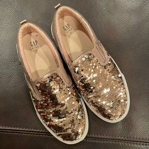 Size 4 kids Gold Seaquin Slip on shoe from Gap